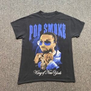 Pop Smoke King of New York TShirt Sz M Mens Black Streetwear Hip Hop Graphic Tee